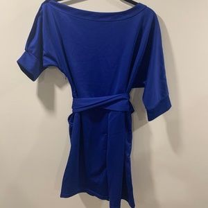 Short jumpsuit/romper with belt royal blue